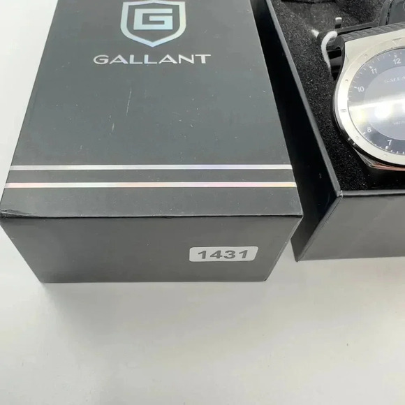 NEW Gallant Wrist Watch Swiss Quartz Stainless Steel Blue Black Silver Mens OS - Picture 3 of 7